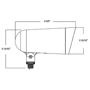 RAB LF34L 33W Field-Adjustable Floodlight LED, CCT Selectable 2700/3000/3500/4000/5000K, Knuckle Arm Mount, Bronze Finish