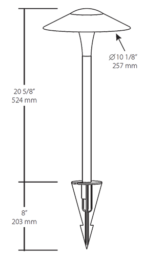 RAB LLFCLED6LVYYVG 6W LED Fern Pathway Light, 2700K (Residential Warm), 252 Lumens, 81 CRI, Pagoda Full Cutoff, Verde Green  Finish