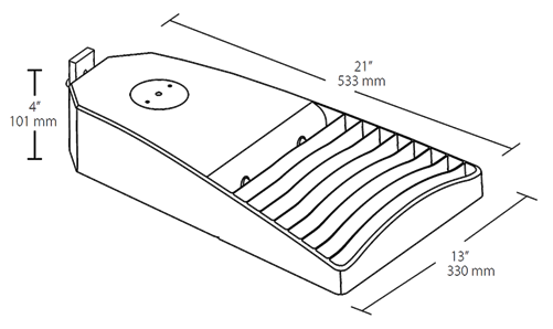 RAB LOT2T110/480/D10/PCT4 110W LED LOTBLASTER Area Light, 480V Twistlock Photocell, 5000K (Cool), 13093 Lumens, 72 CRI, 480V, Type II Distribution, Dimmable, Standard Option, Bronze Finish