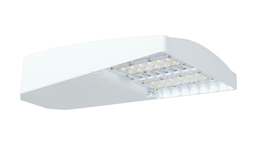 RAB LOT2T110YW/480/D10/5PR 110W LED LOTBLASTER Area Light, No Photocell, 3000K (Warm), 12110 Lumens, 72 CRI, 480V, Type II Distribution, Dimmable, 5-Pin Receptacle, White Finish