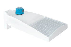 RAB LOT2T160W/D10/UPA/PCT 160W LED LOTBLASTER Area Light, 120-277V Twistlock Photocell, 5000K (Cool), 18028 Lumens, 72 CRI, 120-277V, Type II Distribution, Dimmable, Universal Pole Adaptor, White Finish
