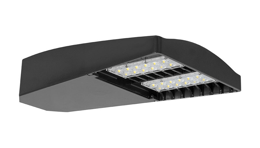 RAB LOT2T65/D10/5PR 65W LED LOTBLASTER Area Light, No Photocell, 5000K (Cool), 7207 Lumens, 72 CRI, 120-277V, Type II Distribution, Dimmable, 5-Pin Receptacle, Bronze Finish