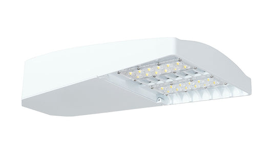RAB LOT2T65NW/D10/WS2 65W LED LOTBLASTER Area Light, Multi-Level Motion Sensor, 4000K (Neutral), 6740 Lumens, 72 CRI, 120-277V, Type II Distribution, Dimmable, Standard Option, White Finish