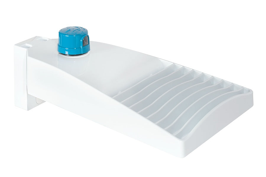 RAB LOT3T160W/D10/UPA/PCT 160W LED LOTBLASTER Area Light, 120-277V Twistlock Photocell, 5000K (Cool), 18170 Lumens, 120-277V, Type III Distribution, Dimmable, Universal Pole Adaptor, White Finish