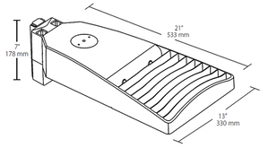 RAB LOT3T65NW/D10/UPA/PCT 65W LED LOTBLASTER Area Light, 120-277V Twistlock Photocell, 4000K (Neutral), 6794 Lumens, 120-277V, Type III Distribution, Dimmable, Universal Pole Adaptor, White Finish