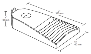 RAB LOT3T65Y/D10/WS2 65W LED LOTBLASTER Area Light, Multi-Level Motion Sensor, 3000K (Warm), 6719 Lumens, 120-277V, Type III Distribution, Dimmable, Standard, Bronze Finish