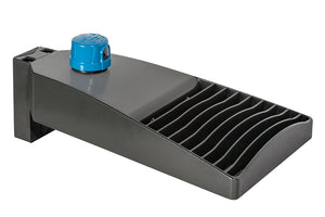 RAB LOT4T65N/D10/UPA/PCT 65W LED LOTBLASTER Area Light, 120-277V Twistlock Photocell, 4000K (Neutral), 6370 Lumens, 72 CRI, 120-277V, Type IV Distribution, Dimmable, Universal Pole Adaptor, Bronze Finish