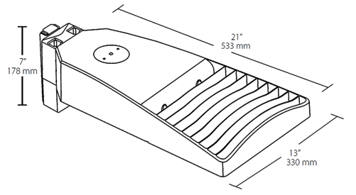 RAB LOT4T65NW/480/D10/UPA 65W LED LOTBLASTER Area Light, No Photocell, 4000K (Neutral), 6612 Lumens, 72 CRI, 480V, Type IV Distribution, Dimmable, Universal Pole Adaptor, White Finish