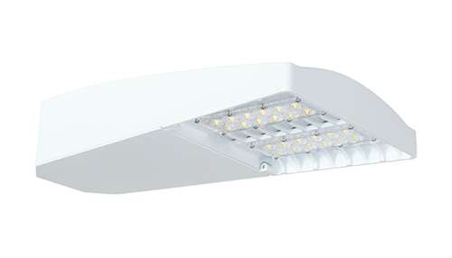 RAB LOT4T65YW/D10/WS2 65W LED LOTBLASTER Area Light, Multi-Level Motion Sensor, 3000K (Warm), 6300 Lumens, 71 CRI, 120-277V, Type IV Distribution, Dimmable, Standard, White Finish