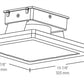 RAB MASI20-200W/D10 200W 20" x 20" MASI Gas Station Flush Mount Canopy LED Fixture, 5000K (Cool), No Photocell, 28478 Lumens, 74 CRI, 120-277V, Dimmable Operation, DLC Listed, White Finish