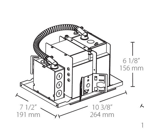 RAB MD1NTB 1 Fixture Head Recessed New Construction Mounting Frame and Housing, 90 CRI, 1/2" Trim Style, Black Finish