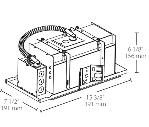 RAB MD2NTW 2 Fixture Heads Recessed New Construction Mounting Frame and Housing, 90 CRI, 1/2" Trim Style, White Finish