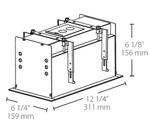 RAB MD2RTB 2 Fixture Heads Recessed Remodeler Housing, 90 CRI, 1/2" Trim Style, Black Finish