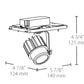 RAB MDLED1X12F-40YN-W 12W LED 1 Fixture Multi-Head Gear Tray, 3500K, 1070 Lumens, 90 CRI, 40 Degree Reflector, On/Off Non-Dimming, White Tray/White Head Finish