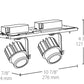 RAB MDLED2X12F-40YN-W 24W LED 2 Fixture Multi-Head Gear Tray, 3500K, 2140 Lumens, 90 CRI, 40 Degree Reflector, On/Off Non-Dimming, White Tray/White Head Finish