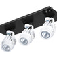RAB MDLED3X12-20YN-B-W 36W LED 3 Fixture Multi-Head Gear Tray, 3500K, 3108 Lumens, 90 CRI, 20 Degree Reflector, Forward Phase TRIAC Dimmer, Black Tray/White Head