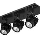 RAB MDLED3X12-40YY-B 36W LED 3 Fixture Multi-Head Gear Tray, 2700K, 2472 Lumens, 90 CRI, 40 Degree Reflector, Forward Phase TRIAC Dimmer, Black Tray/Black Head