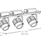 RAB MDLED3X12F-30YN-B 36W LED 3 Fixture Multi-Head Gear Tray, 3500K, 3231 Lumens, 90 CRI, 30 Degree Reflector, On/Off Non-Dimming, Black Tray/Black Head