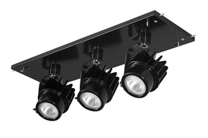 RAB MDLED3X12F-40Y-B 36W LED 3 Fixture Multi-Head Gear Tray, 3000K, 2751 Lumens, 90 CRI, 40 Degree Reflector, On/Off Non-Dimming, Black Tray/Black Head