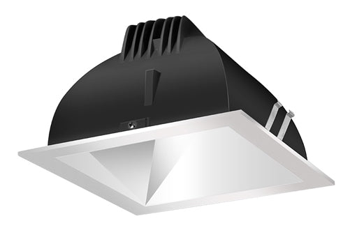 RAB NDLED4S-50YN-M-S 4" New Construction Square Trim Module, 3500K, 90 CRI, 50 Degree Beam Spread, Matte Silver Cone Silver Trim
