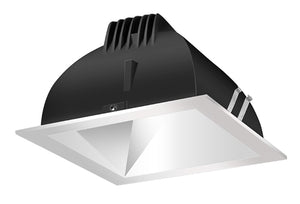 RAB NDLED4S-50YN-M-S 4" New Construction Square Trim Module, 3500K, 90 CRI, 50 Degree Beam Spread, Matte Silver Cone Silver Trim