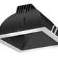 RAB NDLED4S-80YN-B-S 4" New Construction Square Trim Module, 3500K, 90 CRI, 80 Degree Beam Spread, Black Cone Silver Trim