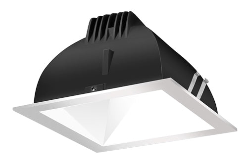 RAB NDLED4S-80YY-W-S 4" New Construction Square Trim Module, 2700K, 90 CRI, 80 Degree Beam Spread, White Cone Silver Trim