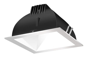 RAB NDLED6S-50YY-W-S 6" New Construction Square Trim Module, 2700K, 90 CRI, 50 Degree Beam Spread, White Cone Silver Trim