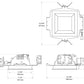 RAB NDLED6SD-50YN-W-W 6" New Construction Square Trim Module, 3500K, 80 CRI, 50 Degree Beam Spread, White Cone White Trim