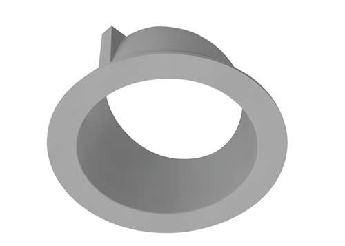 RAB NDTRIM3R40A-M 3" New Construction Round Trimmed Module, 40 Degree Adjustable, Matte Silver Finish