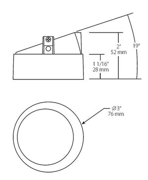 RAB NDTRIM3R40A-W-TL 3" New Construction Round Trimless Module, 40 Degree Adjustable, White Finish