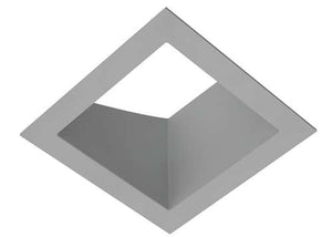 RAB NDTRIM3S20A-M 3" New Construction Square Trimmed Module, 20° Adjustable, Matte Silver Finish