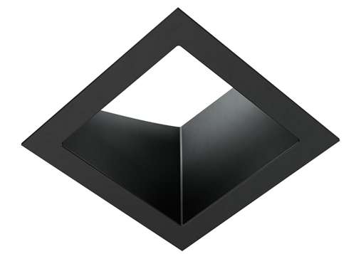 RAB NDTRIM3S40A-B 3" New Construction Square Trimmed Module, 40° Adjustable, Black Finish