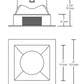 RAB NDTRIM3S80-B 3" New Construction Square Trimmed Module, 80° Downlight, Black Finish