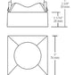 RAB NDTRIM3S80-M-TL 3" New Construction Square Trimless Module, 80° Downlight, Matte Silver Finish