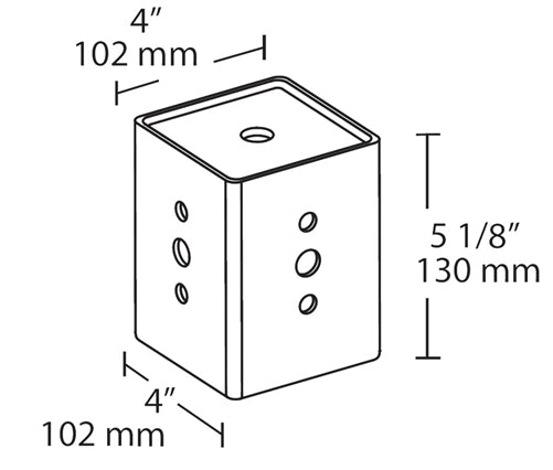 RAB PAD4 LED 4X Ceiling Pendant Adapter 1/2" NPS, Bronze Finish