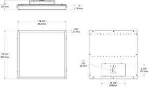 RAB PANEL2X2-34Y/LC34W 2' x 2' Recessed LED Panel with Lightcloud Control System, 3000K (Warm), 4409 Lumens, 82 CRI, 120-277V, Standard Operation, DLC Listed, White Finish