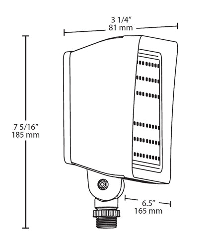 RAB PIP15W/D10/PCU 15W LED PIP Floodlight, 120-277V Button Photocell, 5000K (Cool), 2091 Lumens, 77 CRI, 120-277V, 7H x 6V Beam Distribution, Dimmable, DLC Listed, White Finish