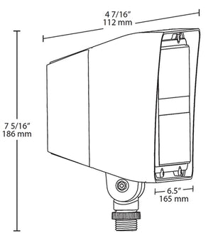 RAB PIP45W/D10/PCU 45W LED PIP Floodlight, 120-277V Button Photocell, 5000K (Cool), 6387 Lumens, 78 CRI, 120-277V, 7H x 6V Beam Distribution, Dimmable, DLC Premium Listed, White Finish