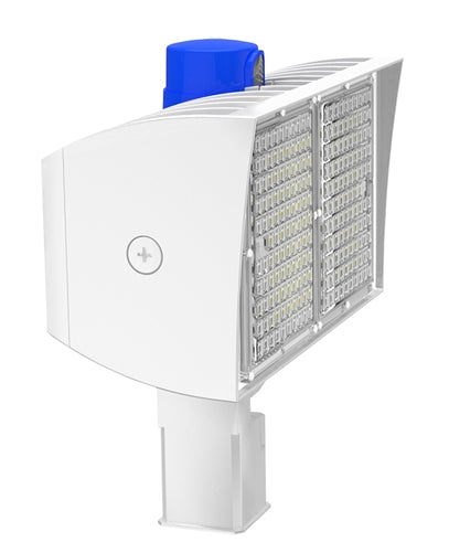 RAB PIPXL100TW/D10/PCT 100W LED PIPXL Floodlight, 120-277V Twistlock Photocell, 5000K (Cool), 15839 Lumens, 78 CRI, 120-277V, 7H x 6V Beam Distribution, Trunnion Mount, Dimmable, DLC Premium Listed, Standard Option, White Finish