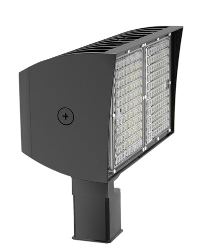RAB PIPXL70TY/D10 70W LED PIPXL Floodlight, No Photocell, 3000K (Warm), 10777 Lumens, 73 CRI, 120-277V, 7H x 6V Beam Distribution, Trunnion Mount, Dimmable, DLC Premium Listed, Standard Option, Bronze Finish