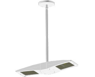 RAB PLED2X10W 2x10W LED Pendant Mount, 5000K Color Temperature (Cool), Standard Operation, White Finish