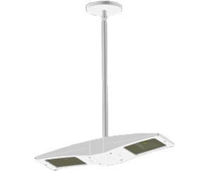RAB PLED2X13YW 2x13W LED Pendant Mount, 3000K Color Temperature (Warm), Standard Operation, White Finish