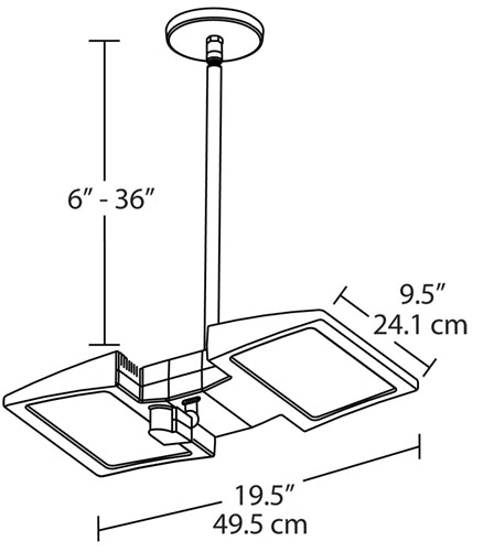 RAB PLED2X20NMS-BL 40W Ceiling LED LSMART with Mini Sensor, 4000K Color Temperature (Neutral), Bi-Level Operation, Bronze Finish