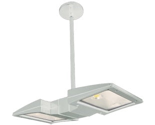 RAB PLED2X20W 2x10W LED Pendant Mount, 5000K Color Temperature (Cool), Standard Operation, White Finish