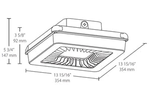 RAB PRT55/480/D10 55W LED PORTO Garage Light, No Photocell, 5000K (Cool), 6085 Lumens, 75 CRI, 480V, Dimmable, Bronze Finish