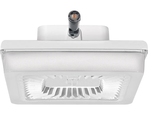 RAB PRT55W/PCS 55W LED PORTO Garage Light with 120V Swivel Photocell, 5000K (Cool), 6085 Lumens, 75 CRI, 120VStandard Operation, DLC Listed, White Finish