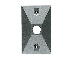 RAB R14-1 Rectangular Metal Cover, 1 Hole, Silver Gray