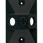 RAB R14-3B Rectangular Metal Cover, 3 Hole, Black