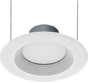 RAB R6R11835120WB 11W 6" LED Round Retrofit Downlight, Baffle, 1158 lumens, 80 CRI, 3500K Color Temperature, White